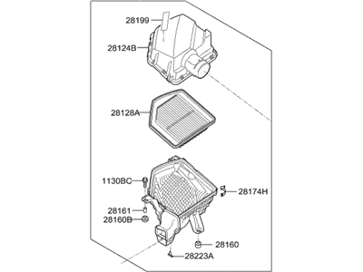 2018 Hyundai Genesis G90 Air Filter Box - 28122-D2000