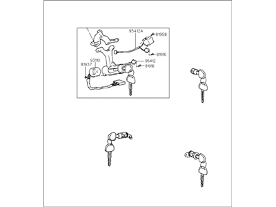 Hyundai 81905-27A60 Lock Key & Cylinder Set