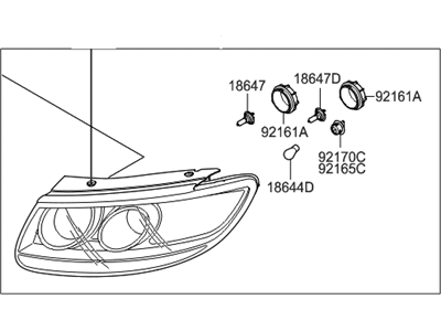 Hyundai 92101-0W110 Headlamp Assembly, Left