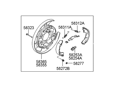 Hyundai 58250-3L000 Brake Assembly-Parking Rear,LH