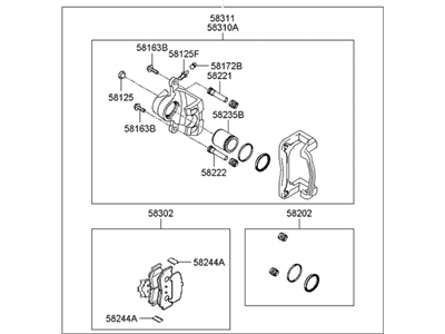 2005 Hyundai Azera Brake Caliper - 58210-3L000