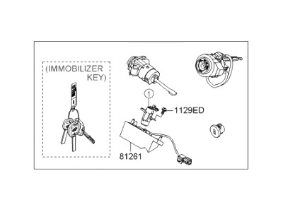 Hyundai 81905-3L312 Lock Key & Cylinder Set