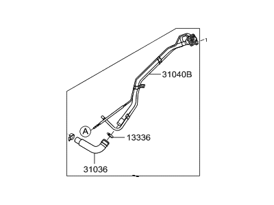 Hyundai 31030-0W000 Filler Neck & Hose Assembly