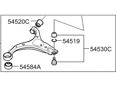 Hyundai 54500-1U000 Arm Complete-Front Lower,LH