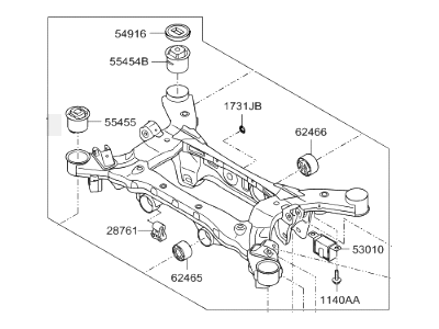 2016 Hyundai Genesis Coupe Rear Crossmember - 55405-2M110