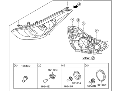 Hyundai 92101-3Y500 Headlamp Assembly, Left