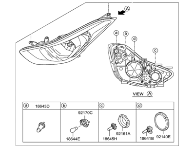 Hyundai 92102-3Y510 Headlamp Assembly, Right