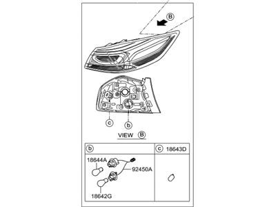 2018 Hyundai Elantra Back Up Light - 92401-F2410