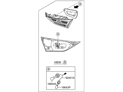 Hyundai 92404-F2410 Lamp Assembly-Rear Combination Inside,RH