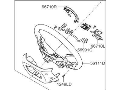 Hyundai 56100-3VGA5-HZ Steering Wheel Assembly