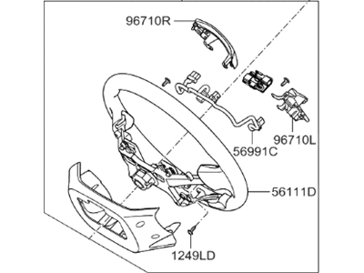 2013 Hyundai Azera Steering Wheel - 56100-3VGA5-RY