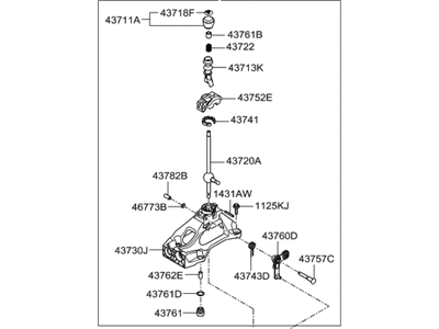 Hyundai 43700-3K010-RY Lever Complete-Gear Shift