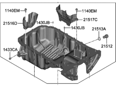 Hyundai Elantra Oil Pan - 21510-2J100