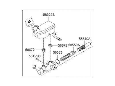 2008 Hyundai Entourage Brake Master Cylinder Reservoir - 58510-4D550