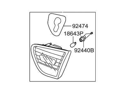 Hyundai 92404-2H000 Lamp Assembly-Rear Combination Inside,RH