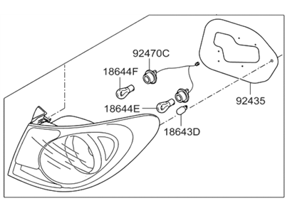 2006 Hyundai Elantra Back Up Light - 92401-2H050