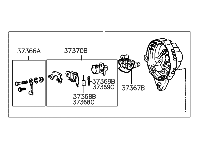 1990 Hyundai Sonata Alternator Case Kit - 37360-32500