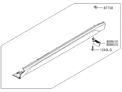 Hyundai 87752-D3000-CA Moulding Assembly-Side Sill,RH