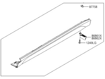 Hyundai 87751-D3100-RAG Moulding Assembly-Side Sill,LH