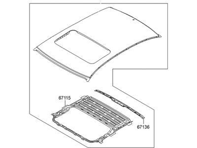 Hyundai 67110-3N030 Panel Assembly-Roof