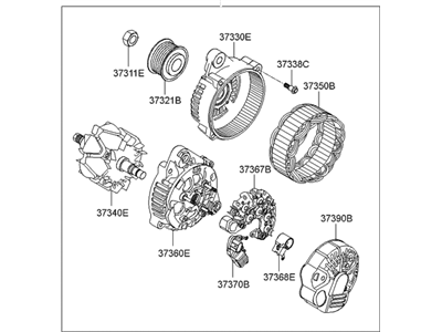 2008 Hyundai Genesis Coupe Alternator - 37300-3C180