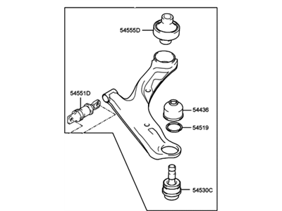 2006 Hyundai Santa Fe Control Arm - 54502-26000