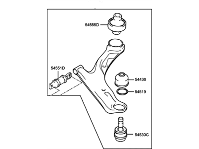 2003 Hyundai Santa Fe Control Arm - 54501-26000