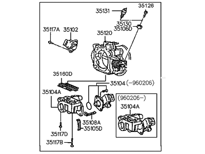 1997 Hyundai Sonata Throttle Body - 35100-33660