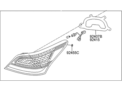 2014 Hyundai Equus Tail Light - 92402-3N510