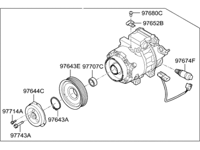 2018 Hyundai Genesis G90 A/C Compressor - 97701-D2000