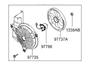 2001 Hyundai Santa Fe Cooling Fan Assembly - 97730-26300