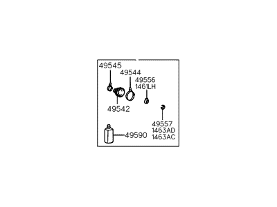 Hyundai 49506-33A11 Boot Kit-Front Axle Differential Side