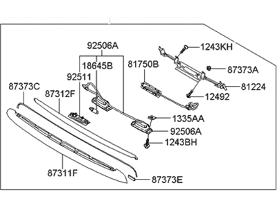 Hyundai 87370-2L300 GARNISH Assembly-TAILGATE