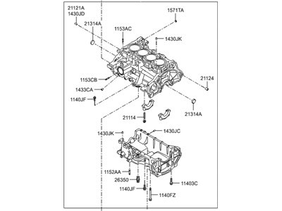 Hyundai 320N3-2BU02 Block Assembly-Cylinder