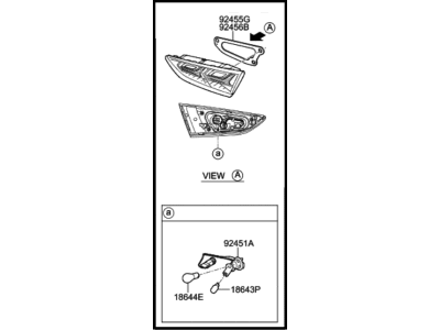 Hyundai 92403-C2600 Lamp Assembly-Rear Combination Inside,LH