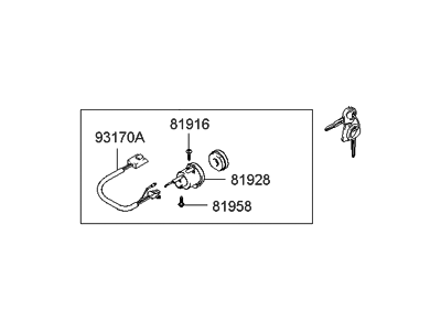 Hyundai Tiburon Ignition Lock Cylinder - 81920-2CA20