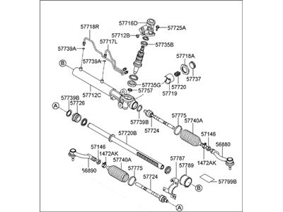 2009 Hyundai Tucson Rack And Pinion - 57700-1F000