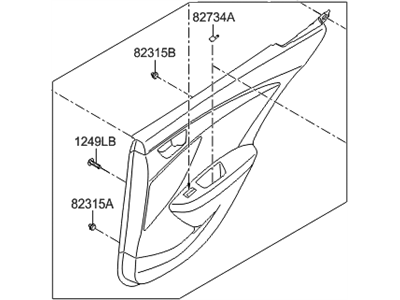 Hyundai 83308-2V010-YGS Panel Assembly-Rear Door Trim,RH