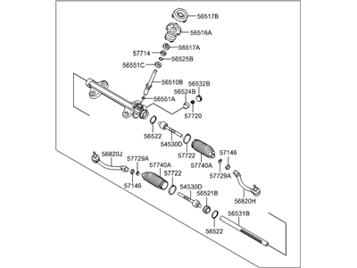 Hyundai Elantra GT Rack And Pinion - 56500-A5000