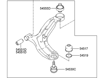 2005 Hyundai Accent Control Arm - 54501-25000