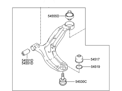 2004 Hyundai Accent Control Arm - 54500-25000