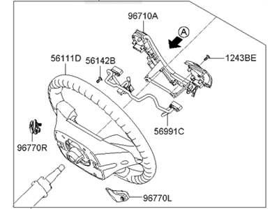 Hyundai 56110-2M250-9PV Steering Wheel Assembly