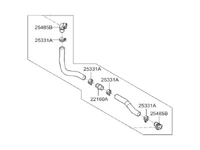 2019 Hyundai Sonata Hybrid Radiator Hose - 25415-E6000