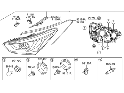 2013 Hyundai Santa Fe Headlight - 92104-B8120