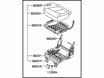 Hyundai 89200-0W820-MKW Cushion Assembly-2ND Seat,RH