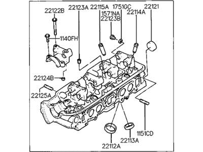 1991 Hyundai Sonata Cylinder Head - 22100-32600