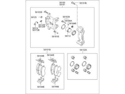 Hyundai 58130-2D370 Brake Assembly-Front,RH