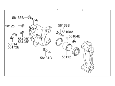 2003 Hyundai Elantra Brake Caliper - 58190-29A40