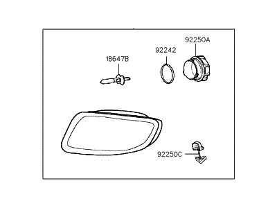 1997 Hyundai Tiburon Fog Light - 92202-27500