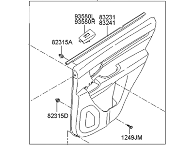 Hyundai 83301-0W170-J9 Panel Complete-Rear Door Trim,LH